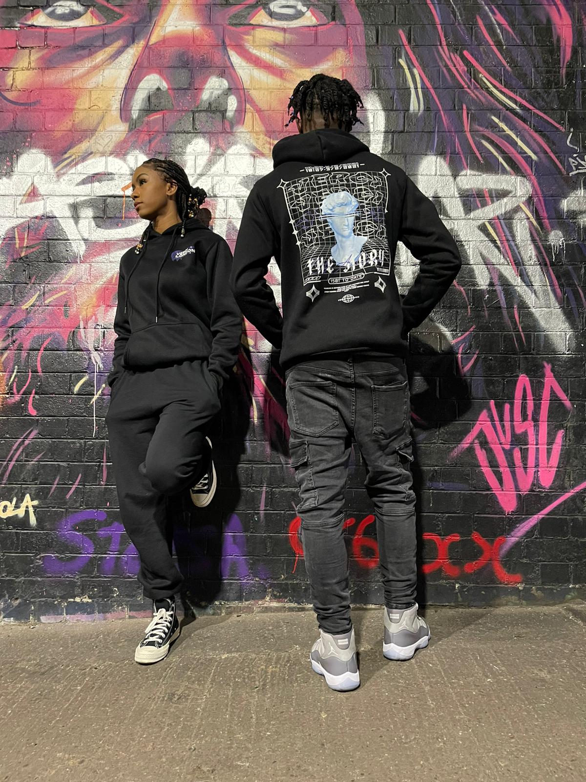 Black Graphic Hoodie