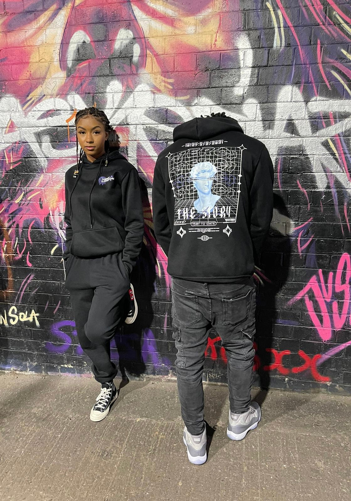 Black Graphic Hoodie